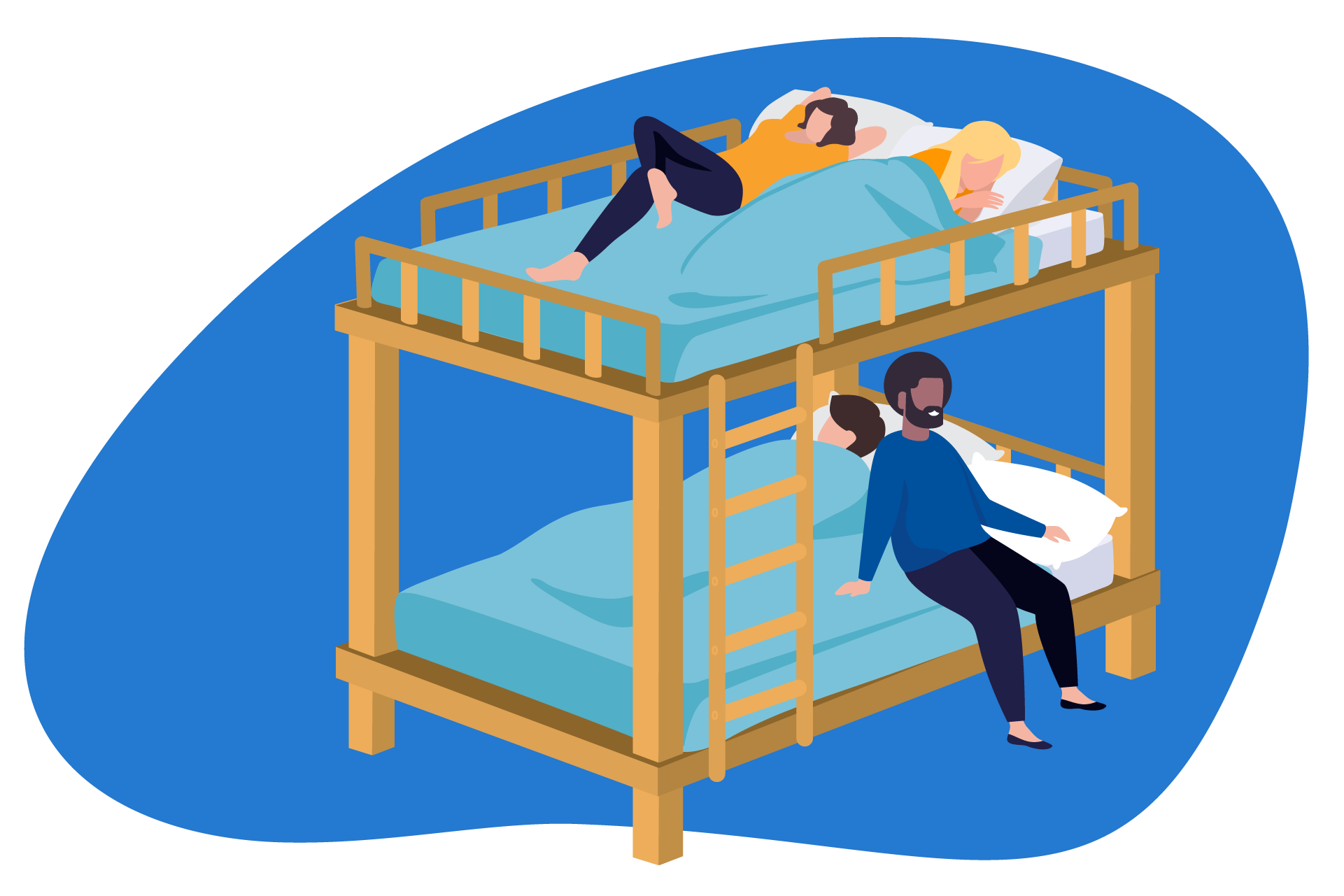 Cama infantil con litera.